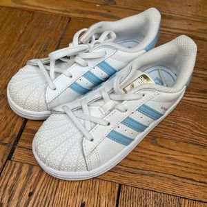 New Kids Toddler Adidas SUPERSTAR 789002  White Blue size 10K